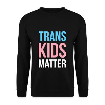 Trans Kids Matter Geschenk LGBT Shirt - Unisex Pullover - Schwarz - Vorne - Alina (178cm) & Michal (187cm)