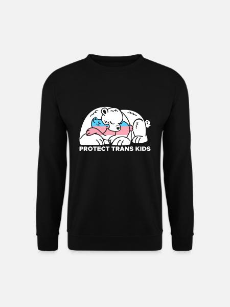 Protect Trans Kids Bär Mama Kind Shirt LGBT - Unisex Pullover - Schwarz