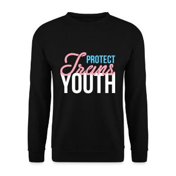 Protect Trans Youth Transsexuell Shirt - Unisex Pullover - Schwarz - Vorne - Alina (178cm) & Michal (187cm)