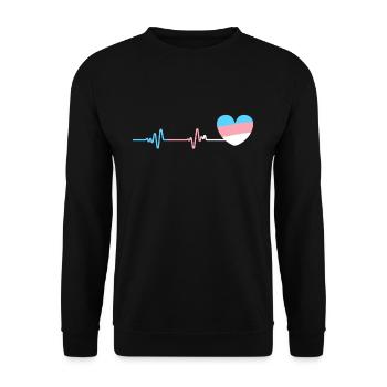 Herzschlag Herzlinie Herzfrequenz Transsexuell - Unisex Pullover - Schwarz - Vorne - Alina (178cm) & Michal (187cm)