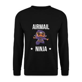 Airmail Ninja Shirt Cornhole Gift - Unisex Sweatshirt - black - Front - Alina (178cm) & Michal (187cm)