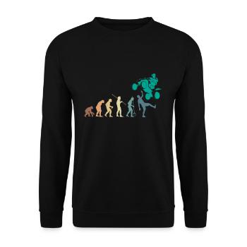 Vintage Retro Evolution Quad Shirt Gift - Unisex Sweatshirt - black - Front - Alina (178cm) & Michal (187cm)