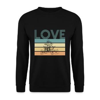 J’adore Vintage Retro Quad Driver Shirt Cadeau - Sweat-shirt Unisexe - noir - Devant - Alina (178cm) & Michal (187cm)