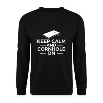 Keep Calm And Cornhole On Shirt Gift - Unisex Sweatshirt - black - Front - Alina (178cm) & Michal (187cm)