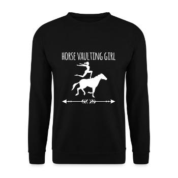 Horse Vaulting Girl Shirt Voltagieren Cadeau - Sweat-shirt Unisexe - noir - Devant - Alina (178cm) & Michal (187cm)
