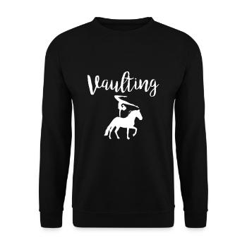 Vaulting Shirt Geschenk Voltagieren - Unisex Pullover - Schwarz - Vorne - Alina (178cm) & Michal (187cm)