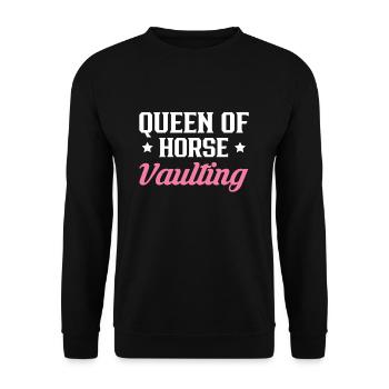 Queen Of Horse Vaulting Voltagieren Shirt - Unisex Pullover - Schwarz - Vorne - Alina (178cm) & Michal (187cm)