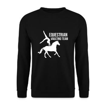 Maillot de l’équipe de saut équestre Voltagieren - Sweat-shirt Unisexe - noir - Devant - Alina (178cm) & Michal (187cm)