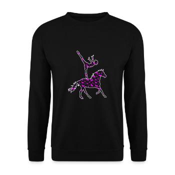 Horse Vault Avianage Shirt Cadeau - Sweat-shirt Unisexe - noir - Devant - Alina (178cm) & Michal (187cm)