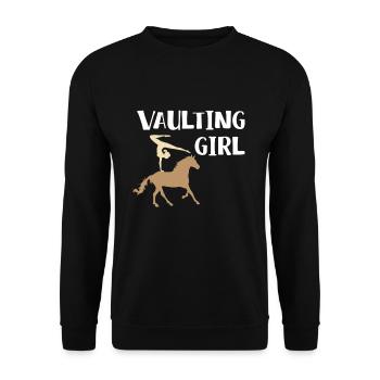 Vaulting Girl Shirt Geschenk Voltagieren - Unisex Pullover - Schwarz - Vorne - Alina (178cm) & Michal (187cm)