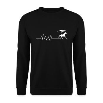 Rythme cardiaque Fréquence cardiaque Voltagation de la fréquence cardiaque - Sweat-shirt Unisexe - noir - Devant - Alina (178cm) & Michal (187cm)