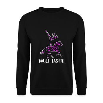 Vault-Tastic Horse Vaulting Voltagieren Shirt - Unisex Sweatshirt - black - Front - Alina (178cm) & Michal (187cm)