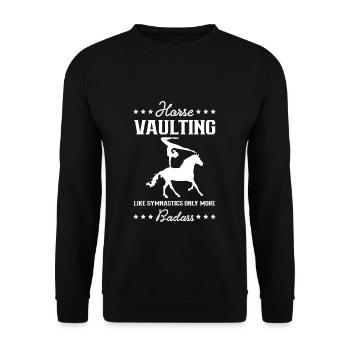 Horse Vaulting Shirt Voltagieren Geschenk - Unisex Pullover - Schwarz - Vorne - Alina (178cm) & Michal (187cm)