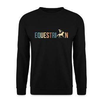 Chemise de voûte équestre Volières Vintage - Sweat-shirt Unisexe - noir - Devant - Alina (178cm) & Michal (187cm)