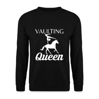 Vaulting Queen Shirt Geschenk Voltagieren - Unisex Pullover - Schwarz - Vorne - Alina (178cm) & Michal (187cm)