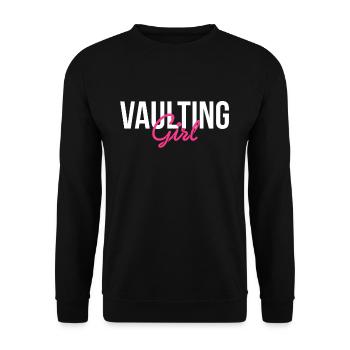 Vaulting Girl Shirt Geschenk Voltagieren - Unisex Pullover - Schwarz - Vorne - Alina (178cm) & Michal (187cm)
