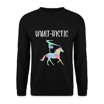 Vault-Tastic Horse Vaulting Voltagieren Shirt - Unisex Sweatshirt - black - Front - Alina (178cm) & Michal (187cm)