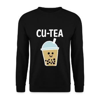 Cu-Tea Bubble Tea Boba Tea Shirt Gift - Unisex Sweatshirt - black - Front - Alina (178cm) & Michal (187cm)