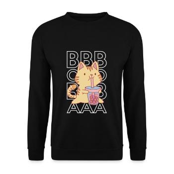 Boba Tea Shirt Geschenk Bubble Tea - Unisex Pullover - Schwarz - Vorne - Alina (178cm) & Michal (187cm)