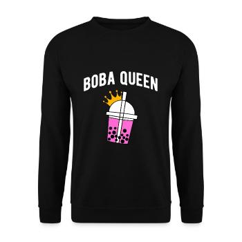 Boba Queen Bubble Tea Partnerlook - Unisex Pullover - Schwarz - Vorne - Alina (178cm) & Michal (187cm)