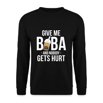 Donnez-moi Boba et personne ne se blesse Chemise - Sweat-shirt Unisexe - noir - Devant - Alina (178cm) & Michal (187cm)