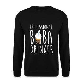 Boba Drinker Professionnel Chemise Bubble Tea - Sweat-shirt Unisexe - noir - Devant - Alina (178cm) & Michal (187cm)