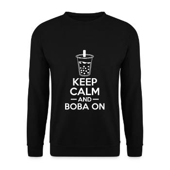 Gardez votre calme et Boba sur le cadeau de la chemise - Sweat-shirt Unisexe - noir - Devant - Alina (178cm) & Michal (187cm)