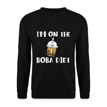 Dans le cadeau de chemise On The Boba Diet - Sweat-shirt Unisexe - noir - Devant - Alina (178cm) & Michal (187cm)