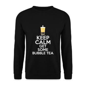 Restez calme Obtenez un cadeau de chemise bubble tea - Sweat-shirt Unisexe - noir - Devant - Alina (178cm) & Michal (187cm)