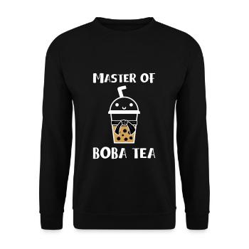 Master Of Boba Tea Shirt Geschenk - Unisex Pullover - Schwarz - Vorne - Alina (178cm) & Michal (187cm)