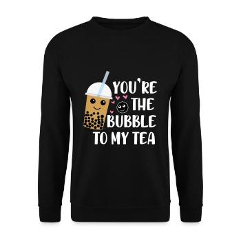 Vous êtes la bulle à mon partenaire de thé Look Love - Sweat-shirt Unisexe - noir - Devant - Alina (178cm) & Michal (187cm)