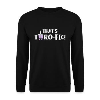 That´s Thro-fic Bubble Tea Shirt Boba - Unisex Pullover - Schwarz - Vorne - Alina (178cm) & Michal (187cm)