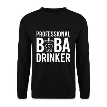 Boba Drinker Professionnel Chemise Bubble Tea - Sweat-shirt Unisexe - noir - Devant - Alina (178cm) & Michal (187cm)