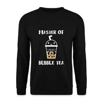 Master Of Bubble Tea Shirt Geschenk - Unisex Pullover - Schwarz - Vorne - Alina (178cm) & Michal (187cm)