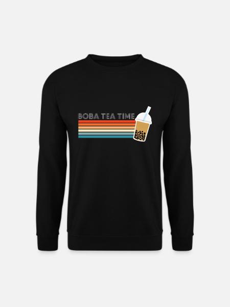 Vintage Retro Boba Tea Time Shirt Geschenk - Unisex Pullover - Schwarz