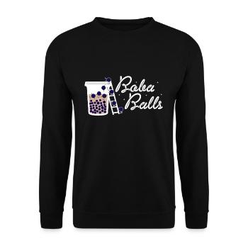 Boba Balls Shirt Geschenk Bubble Tea - Unisex Pullover - Schwarz - Vorne - Alina (178cm) & Michal (187cm)