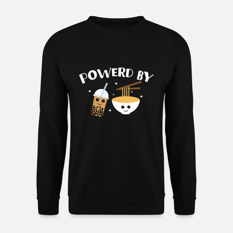 Powered By Boba Tea And Ramen - Unisex Pullover - Schwarz