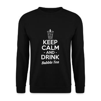 Keep Calm And Drink Bubble Tea Shirt Gift - Unisex Sweatshirt - black - Front - Alina (178cm) & Michal (187cm)