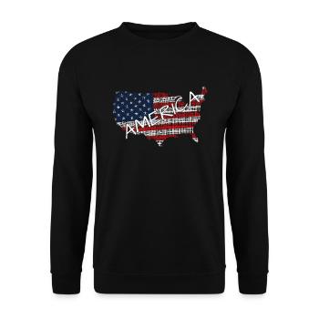 America USA - Unisex Pullover - Schwarz - Vorne - Alina (178cm) & Michal (187cm)