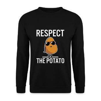 Respect The Potato Potato Shirt Gift - Unisex Sweatshirt - black - Front - Alina (178cm) & Michal (187cm)