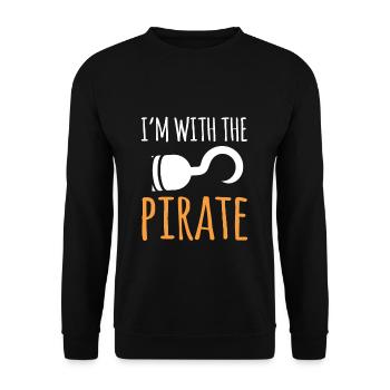 In The With The Pirate Shirt Gift Halloween - Unisex Sweatshirt - black - Front - Alina (178cm) & Michal (187cm)