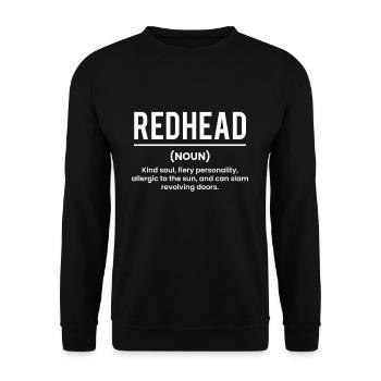 Redhead Shirt Definition Geschenk - Unisex Pullover - Schwarz - Vorne - Alina (178cm) & Michal (187cm)