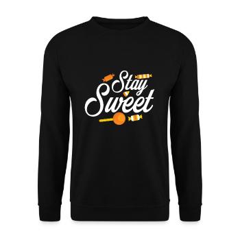 Stay Sweet Shirt Halloween Geschenk - Unisex Pullover - Schwarz - Vorne - Alina (178cm) & Michal (187cm)