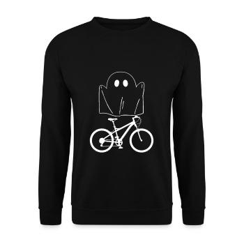 Ghost On Bicycle Shirt Gift - Unisex Sweatshirt - black - Front - Alina (178cm) & Michal (187cm)