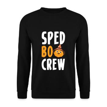 Sped Boo Crew Shirt Geschenk Halloween - Unisex Pullover - Schwarz - Vorne - Alina (178cm) & Michal (187cm)