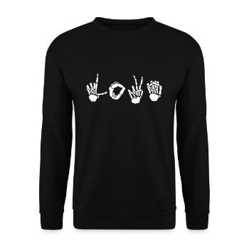 Love Skeleton Hand Shirt Skeleton Halloween - Unisex Sweatshirt - black - Front - Alina (178cm) & Michal (187cm)