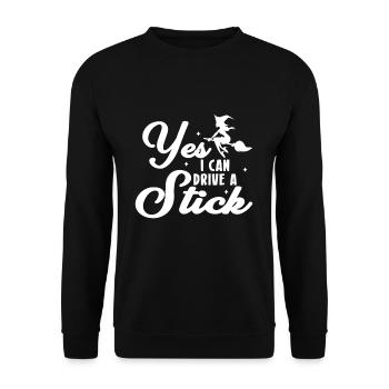 Oui, je peux conduire une chemise de sorcière en bâton - Sweat-shirt Unisexe - noir - Devant - Alina (178cm) & Michal (187cm)