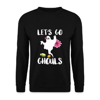 Let's Go Ghouls Shirt Ghost Ghost - Unisex Sweatshirt - black - Front - Alina (178cm) & Michal (187cm)