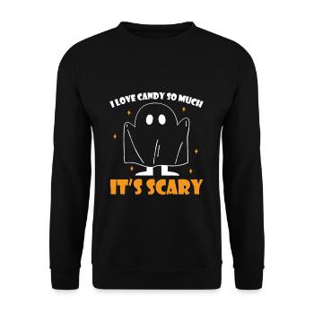 I Love Candy So Much It's Scary Ghost Ghost - Unisex Sweatshirt - black - Front - Alina (178cm) & Michal (187cm)