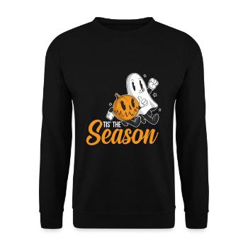 Tis The Season Halloween Pumpkin Ghost Ghost - Unisex Sweatshirt - black - Front - Alina (178cm) & Michal (187cm)